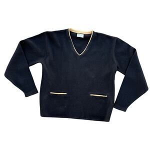 🖤 Vintage Jayson Black Gold Trim Knit Sweater – Made in USA – Women’s M